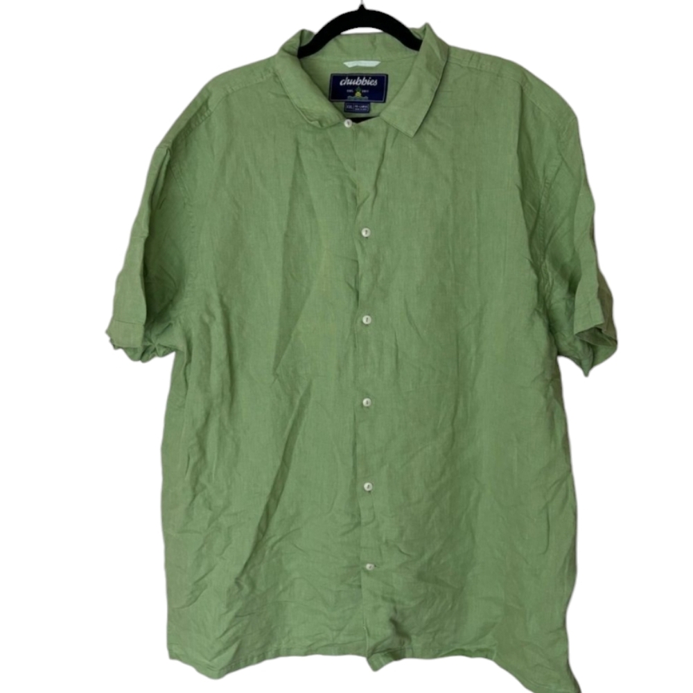 NWT Chubbies The Green Lagoon Linen Sunday Shirt Size M